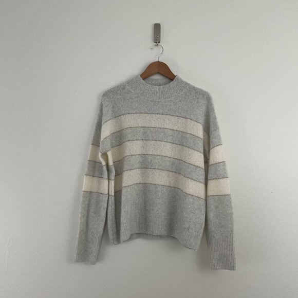 Rails Ellise Mist Ivory Stripe Cashmere Blend Sweater Size Medium - Picture 1 of 6